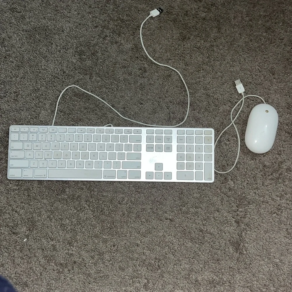 Apple White Keyboard & Mouse